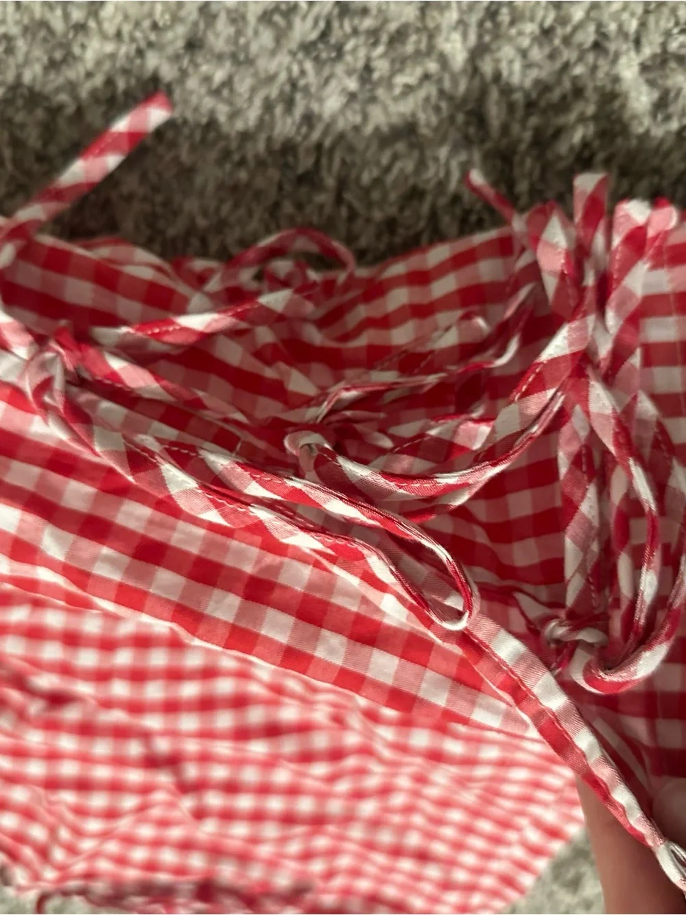 Red Gingham Shorts with ties